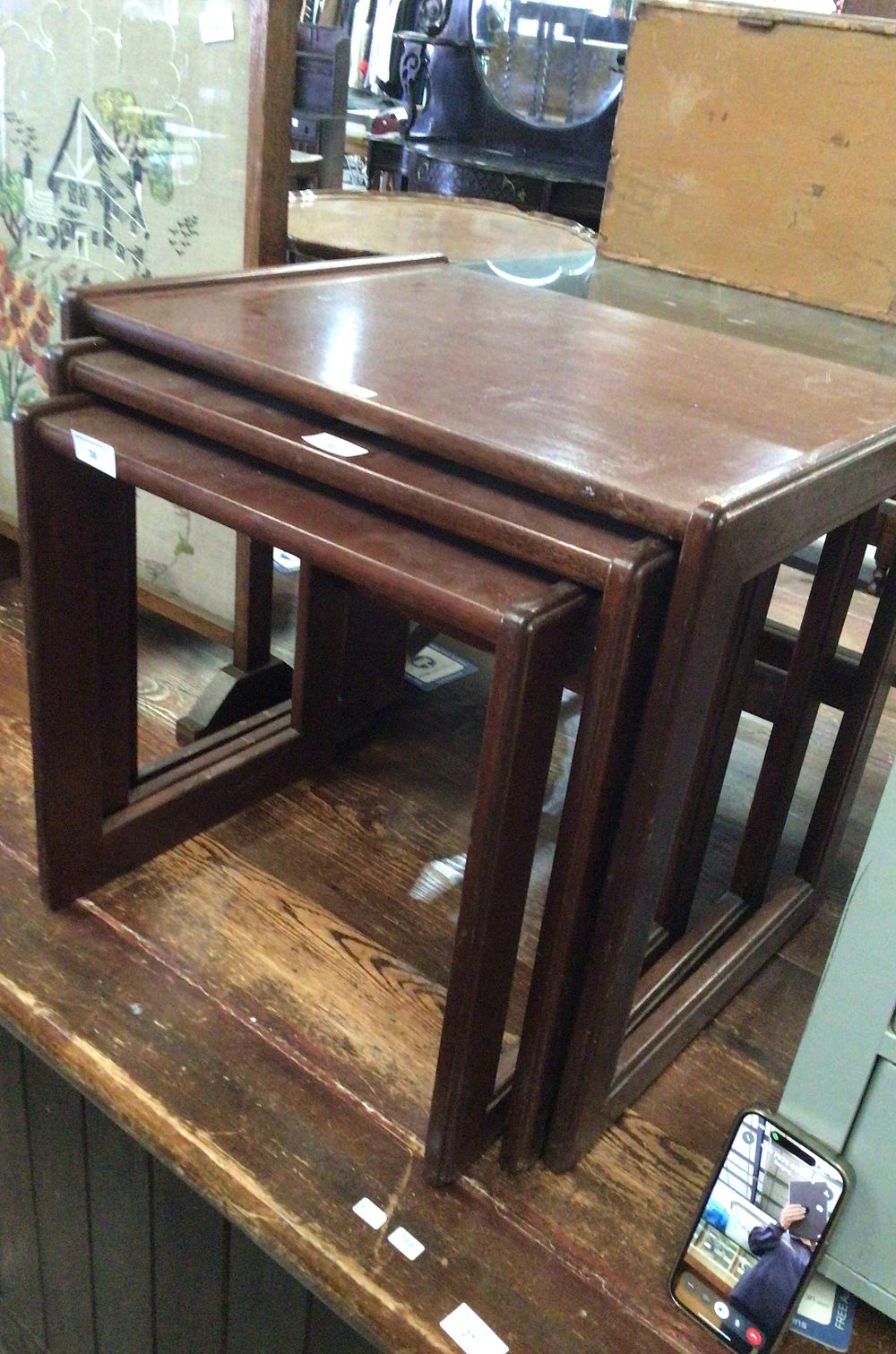 Lot 95: Vintage Mahogany Nest of tables