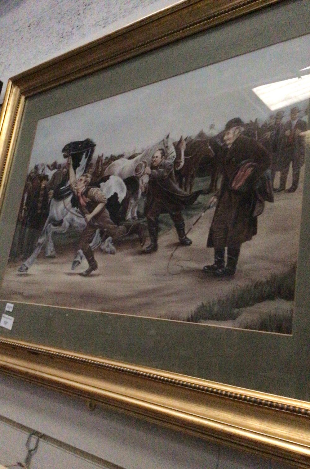Lot 143: C. Gardiner Framed Print: Dynamic Historical Scene with Horses