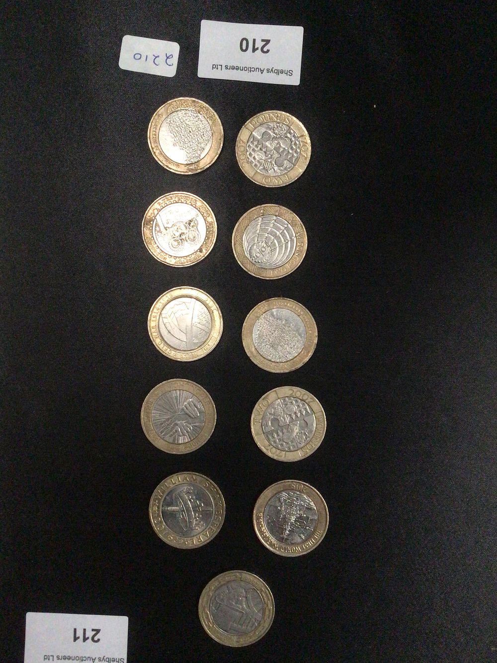 Lot 210: A Group of Ten Various Commemorative £2 Coins