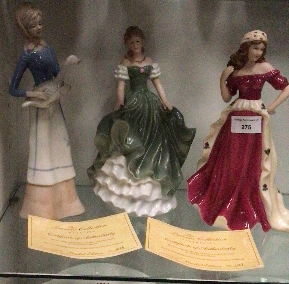 Lot 352: Two lucerne collection  Porcelain Ladies Figurines with Certificates