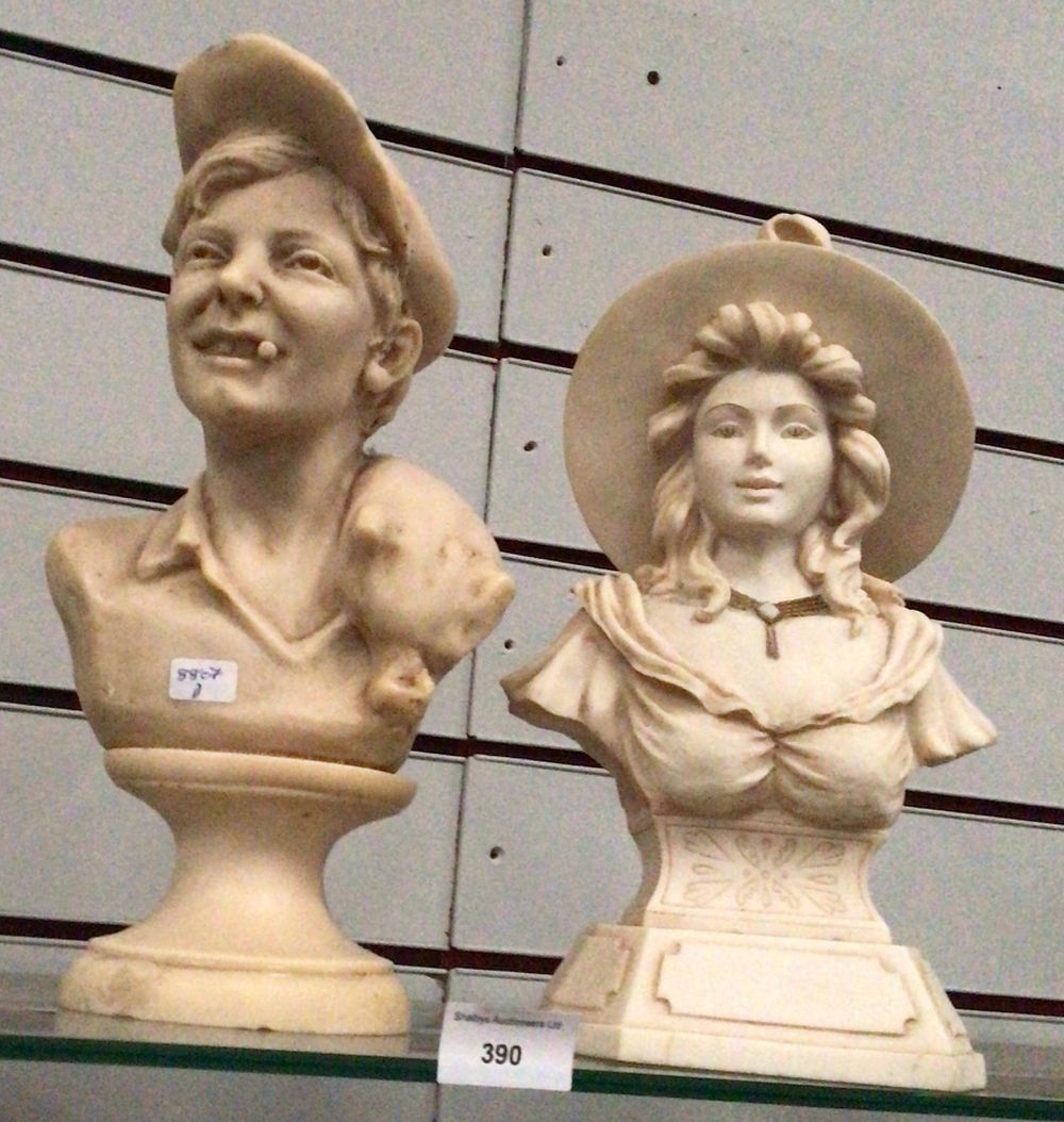 Lot 272: Resin Cream-Colored Bust of a Woman