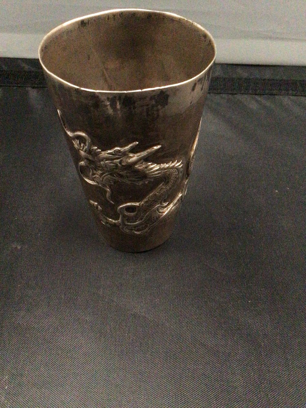 Lot 229: A Chinese Export Silver Dragon Cup