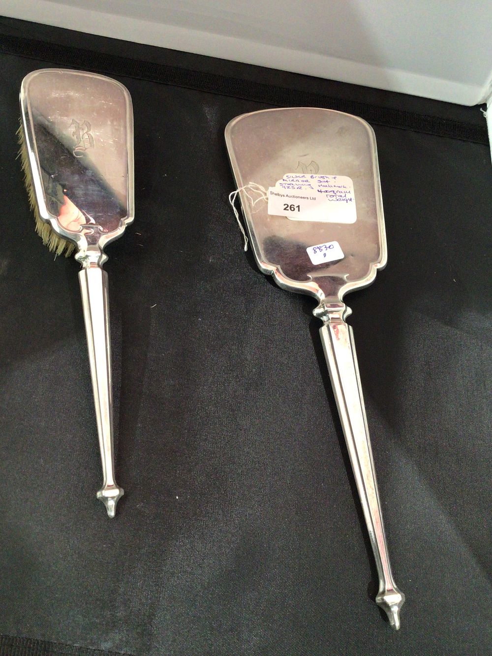 Lot 261: A Sterling Silver Two-Piece Vanity Set