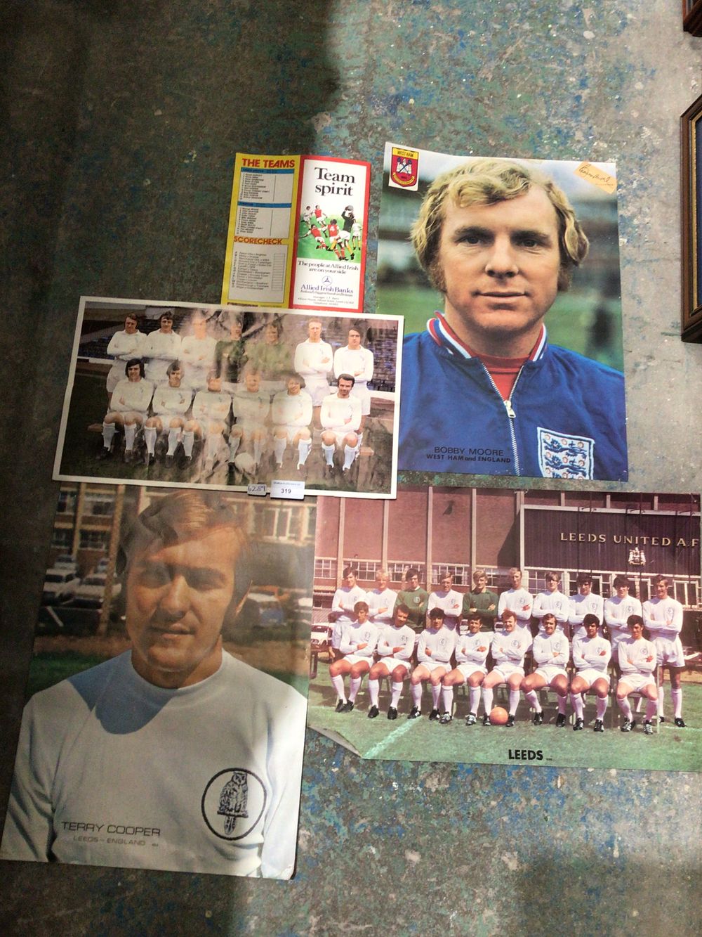 Lot 319: A Selection of various football posters including Leeds united