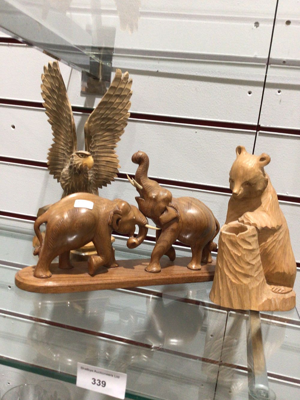 Lot 339: A Group of Carved Wooden Animal Figures