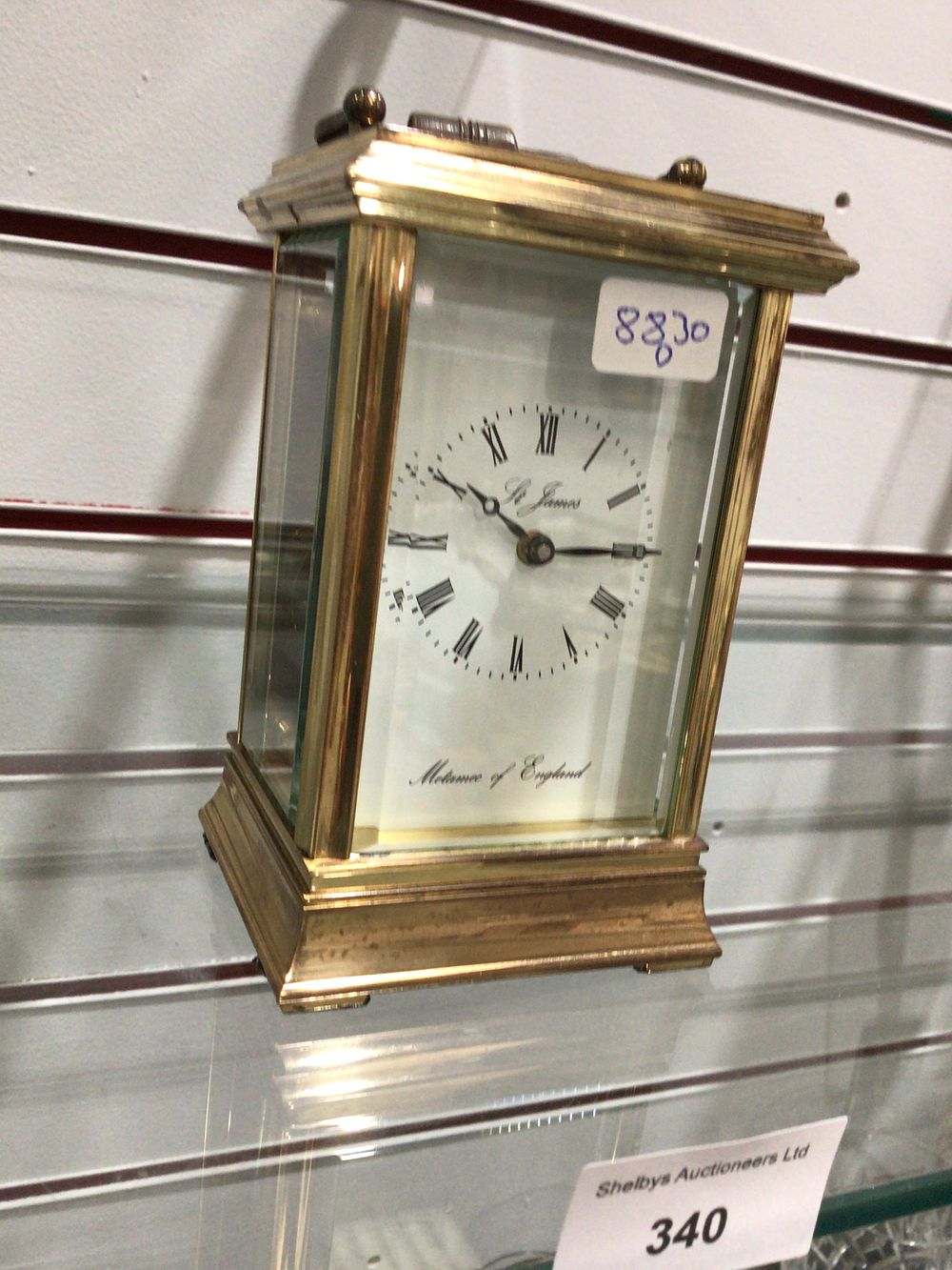 Lot 340: A St James Brass Carriage Clock