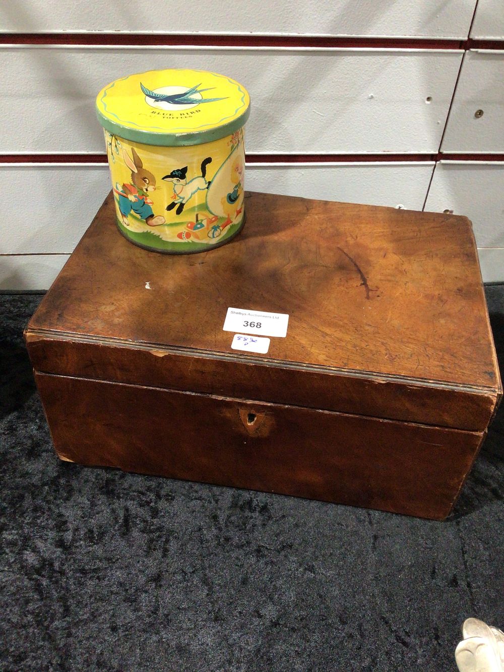 Lot 368: A Mid-19th Century Italian Decorative Box and Blue Bird Toffees Tin