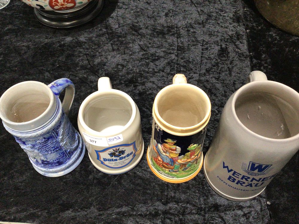 Lot 377: selection of various german beer steins