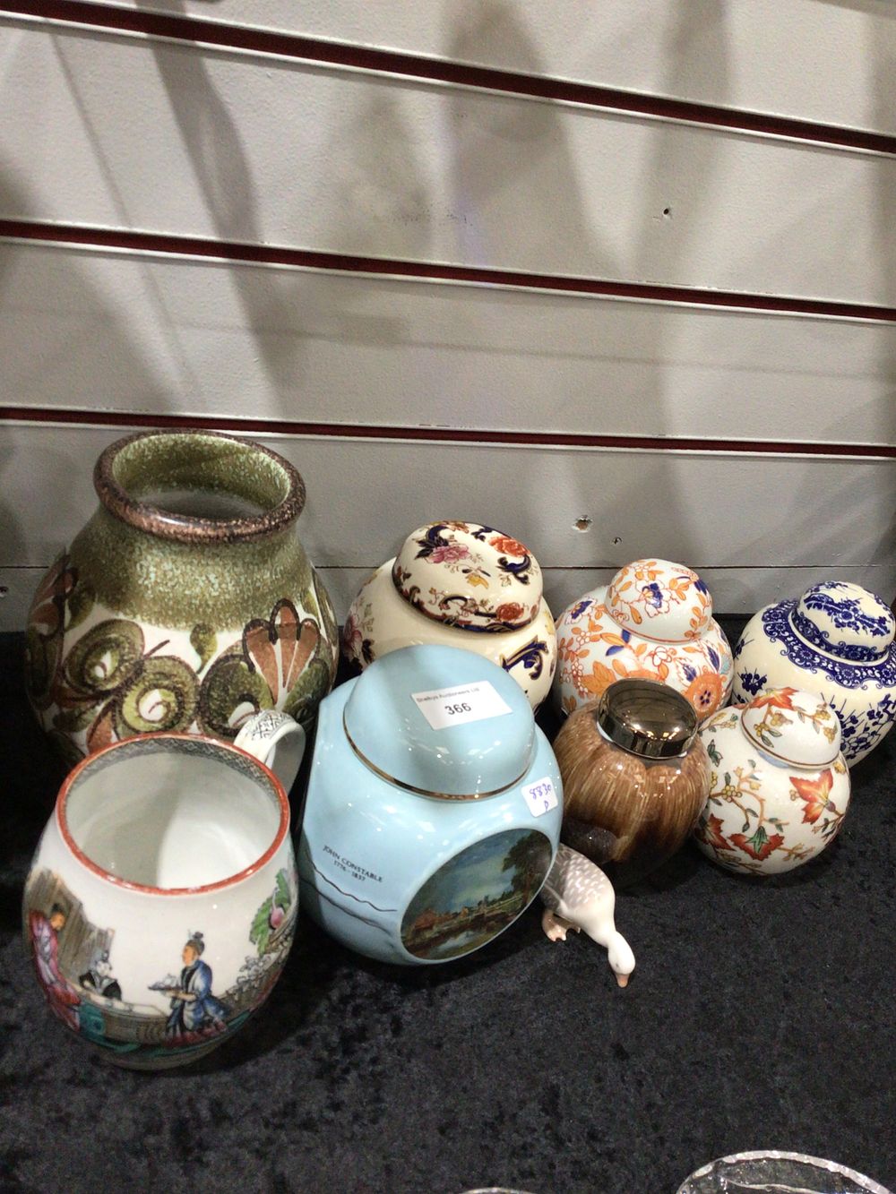 Lot 366: A selection of various pottery ware ginger jars