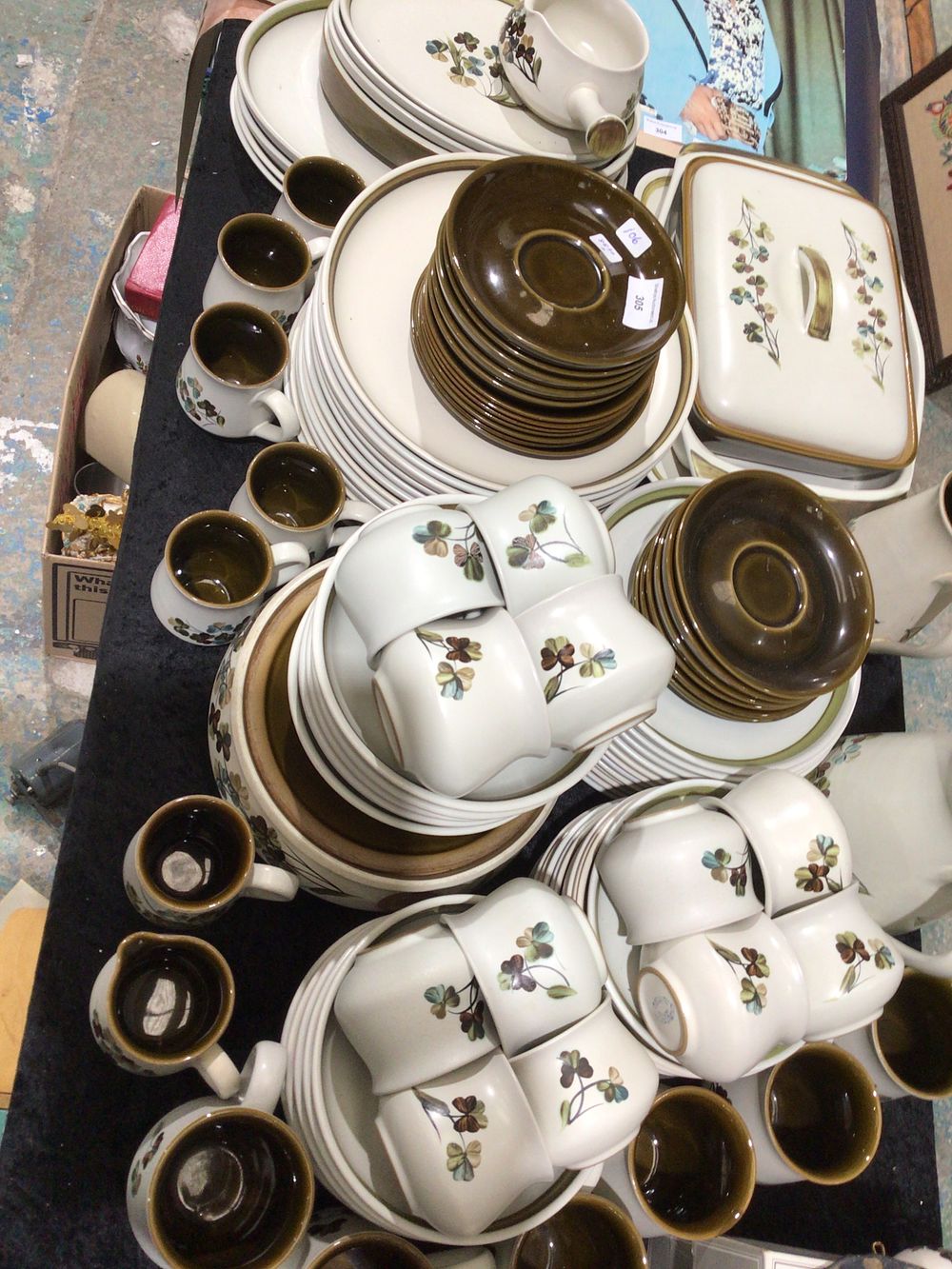 Lot 305: A 106-Piece Denby 'Shamrock' Pattern Dinnerware Set