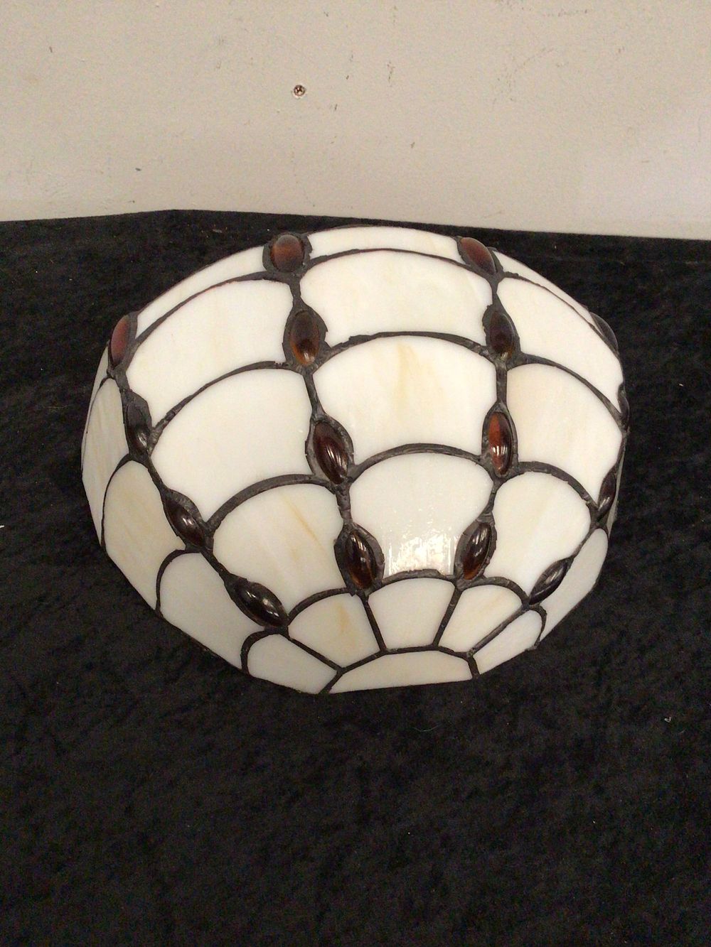 Lot 158: A Contemporary Tiffany-Style Stained Glass Half-Dome Wall Sconce