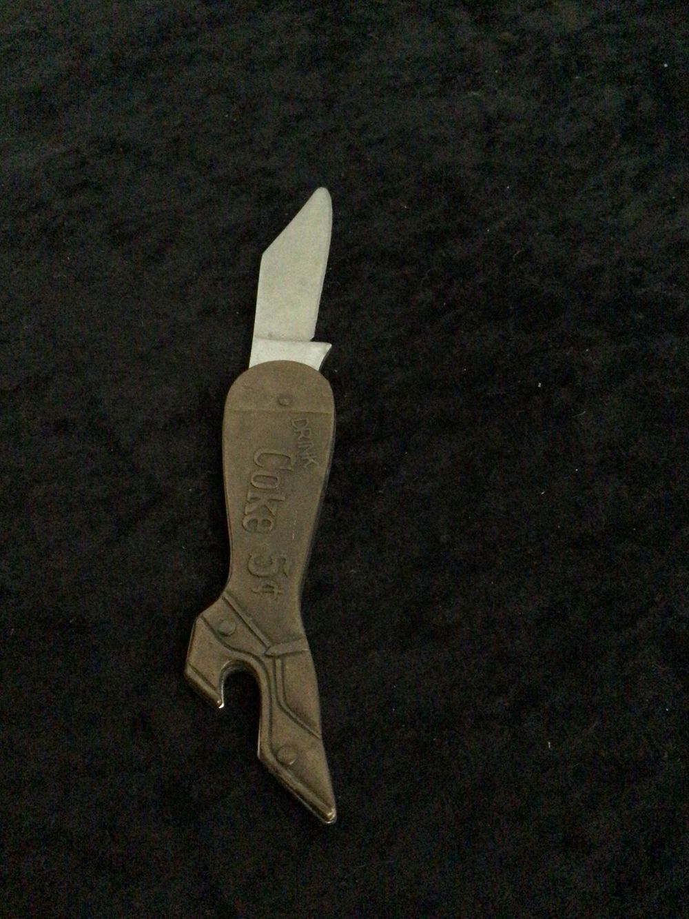 Lot 177: Vintage Remington Coca-Cola Advertising Boot Pocket Knife with Bottle Opener