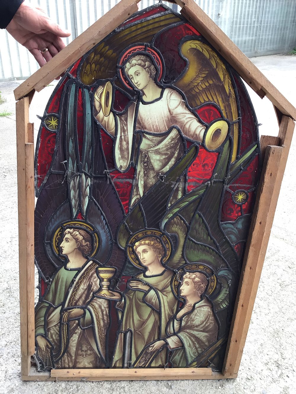 Lot 248: A Pair of Hardman & Co. Style 19th Century Ecclesiastical Stained Glass Panels