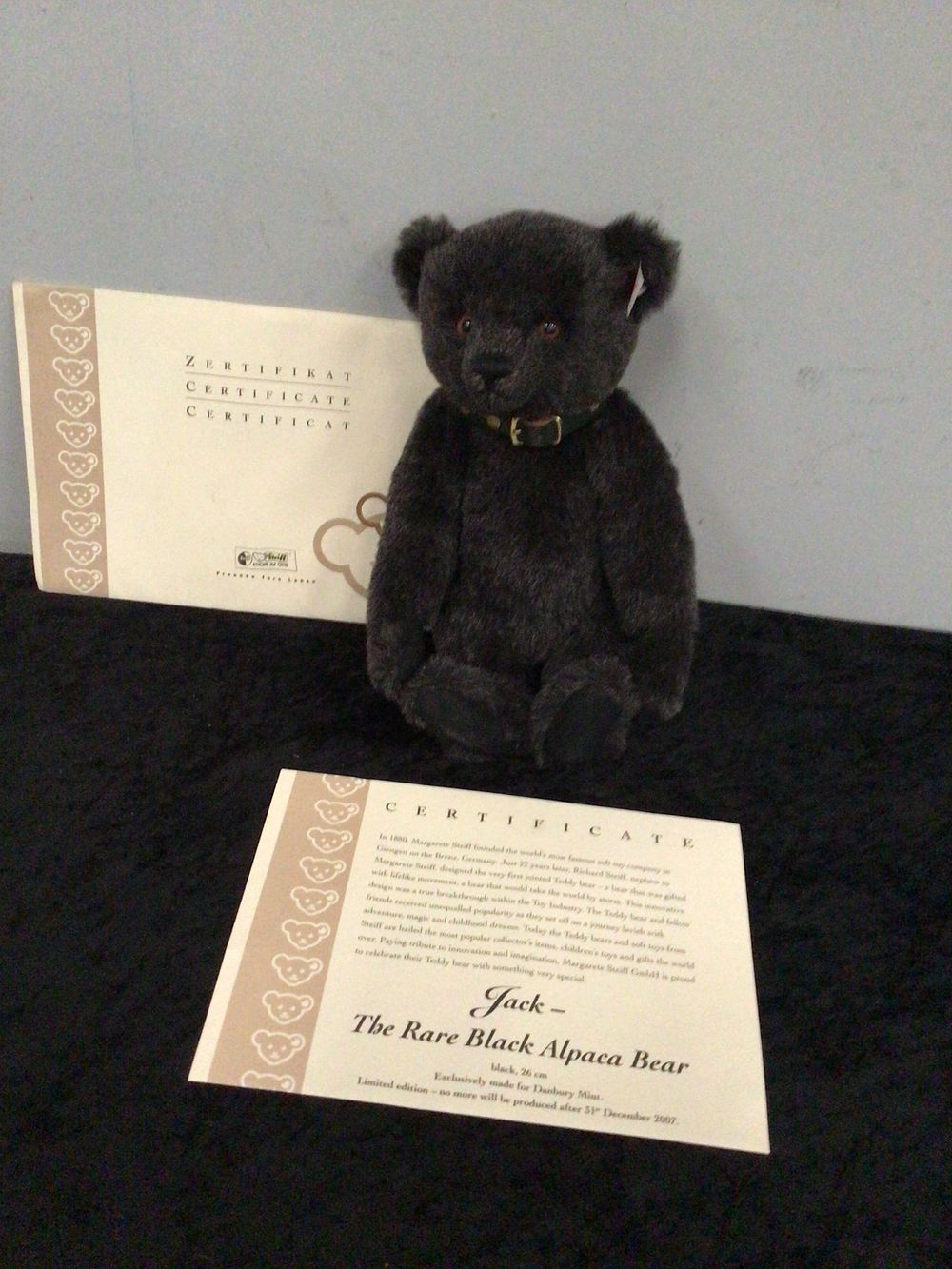 Lot 263: Steiff 'Jack' The Rare Black Alpaca Limited Edition Teddy Bear