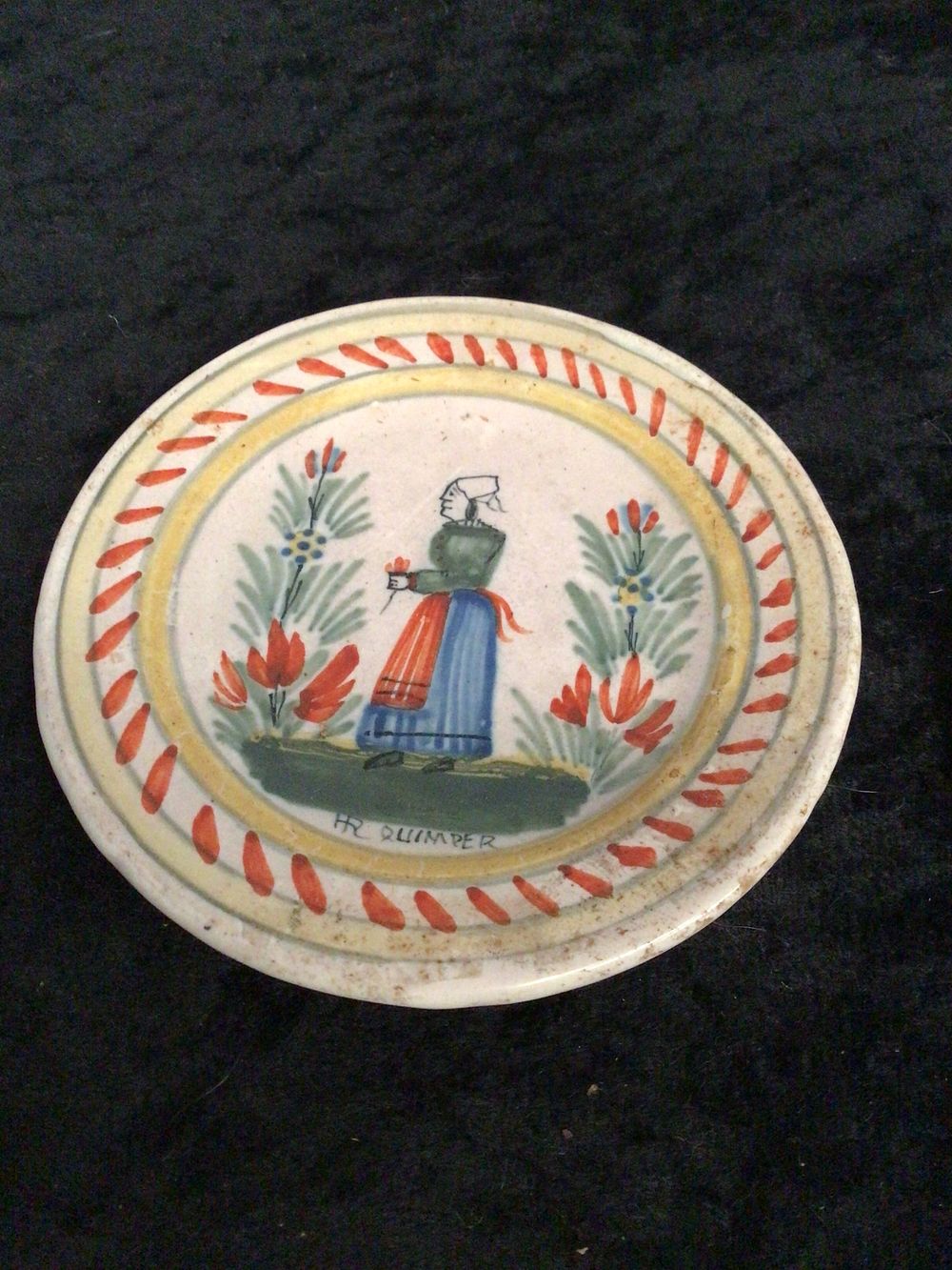 Lot 293: Three 19th Century Henriot Quimper Faience Plates