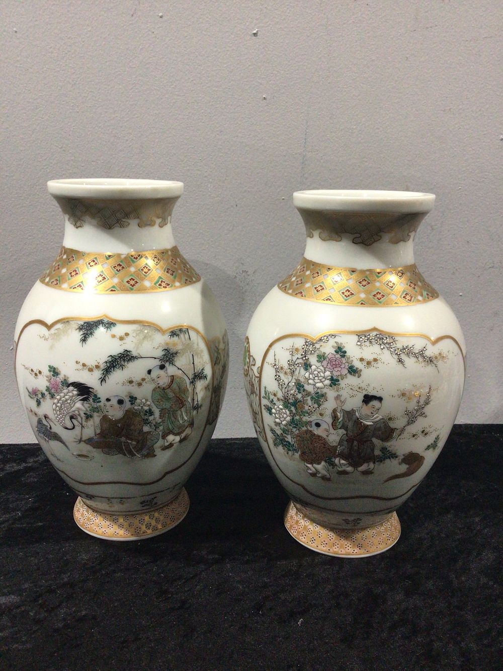 Lot 298: A Pair of Japanese Satsuma Style Porcelain Vases