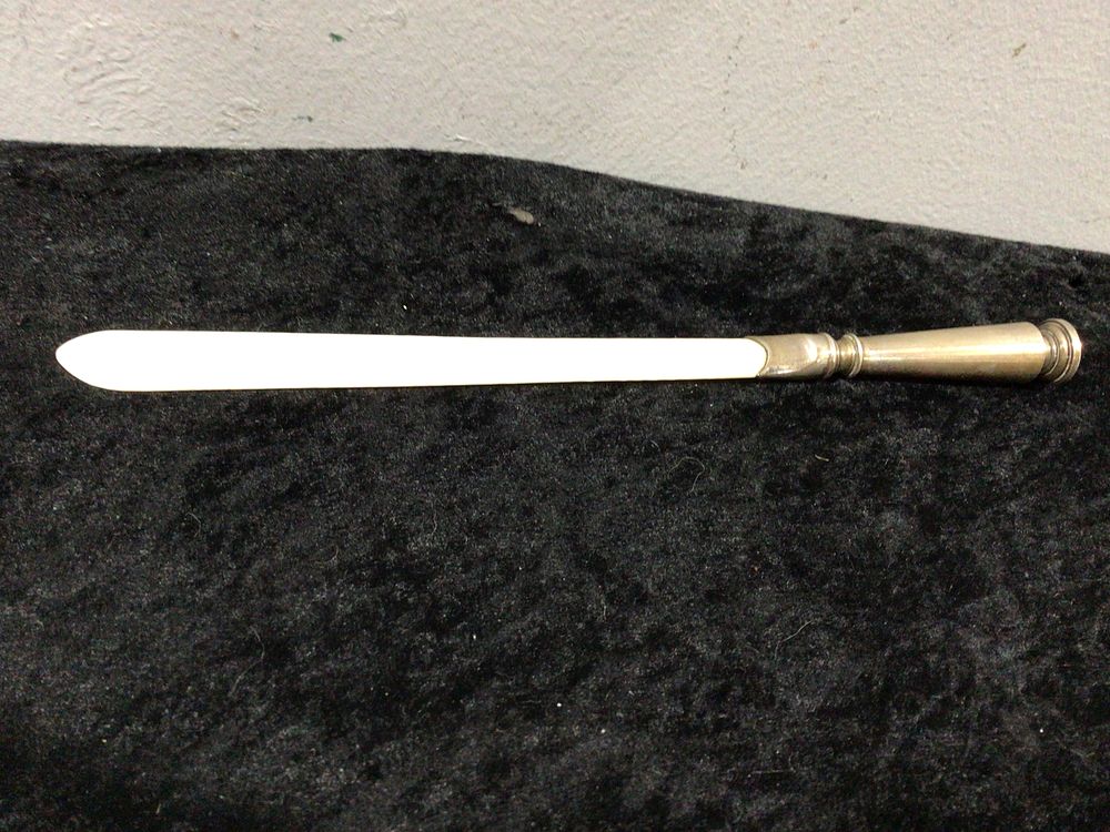 Lot 383: Mother of Pearl and Sterling Silver Handled Letter Opener