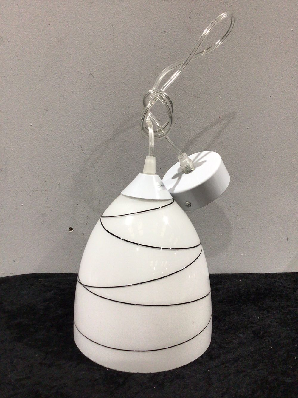 Lot 160: A Retro Mid Century White Glass Pendant Light