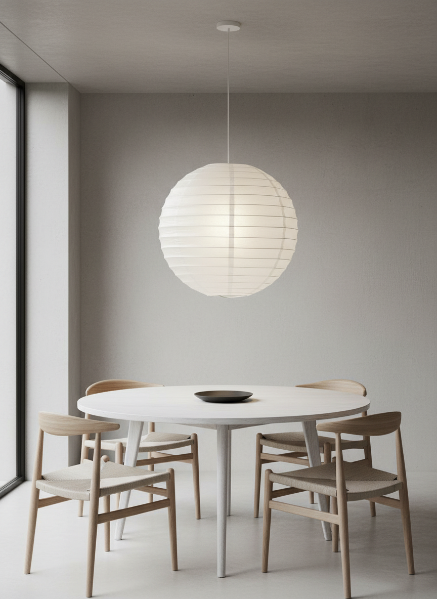 Lot 480: A Set of 60 White 16-Inch Round Paper Lanterns