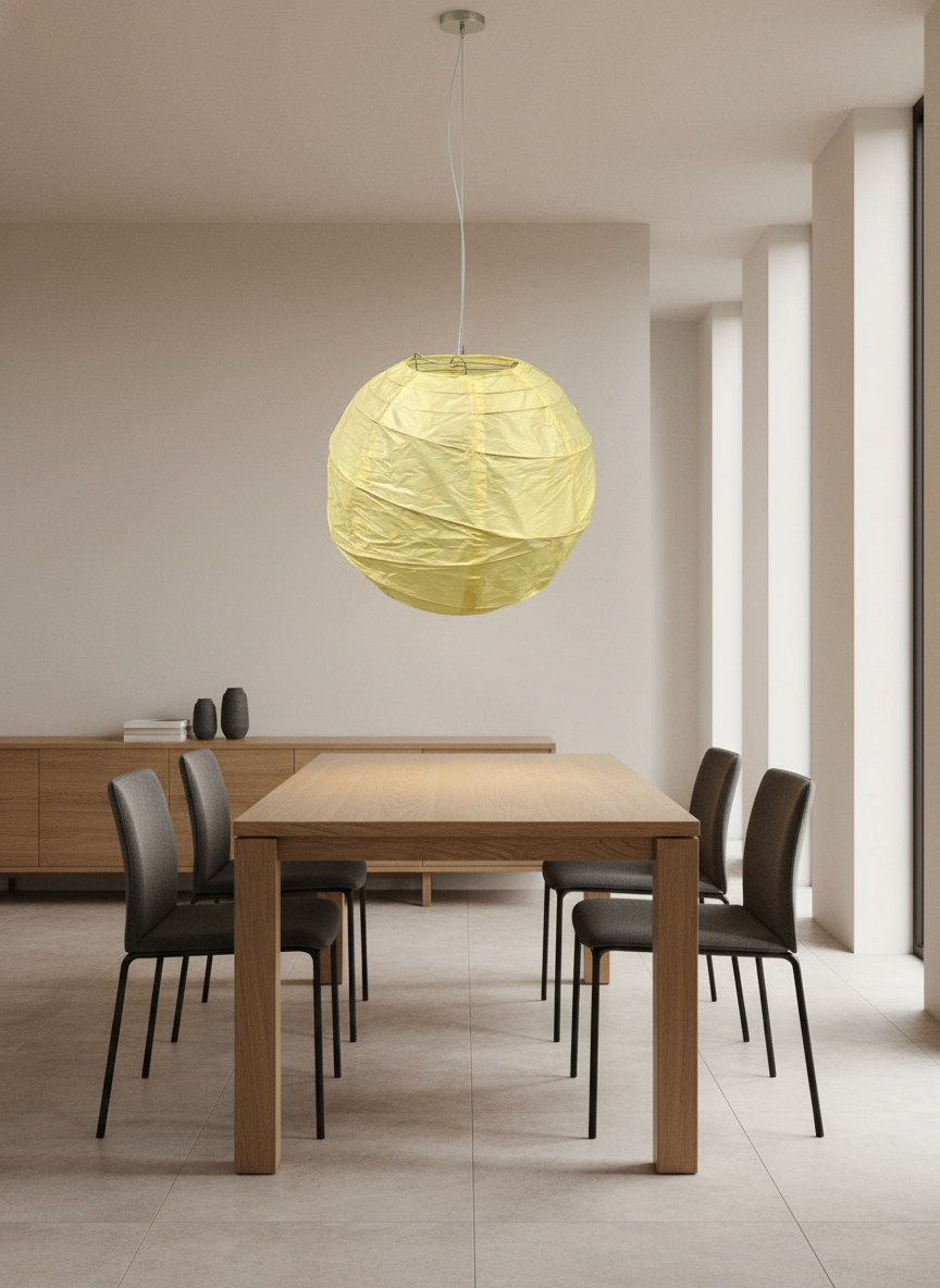 Lot 490: A Set of 48 Yellow Paper Hanging Lantern Shades