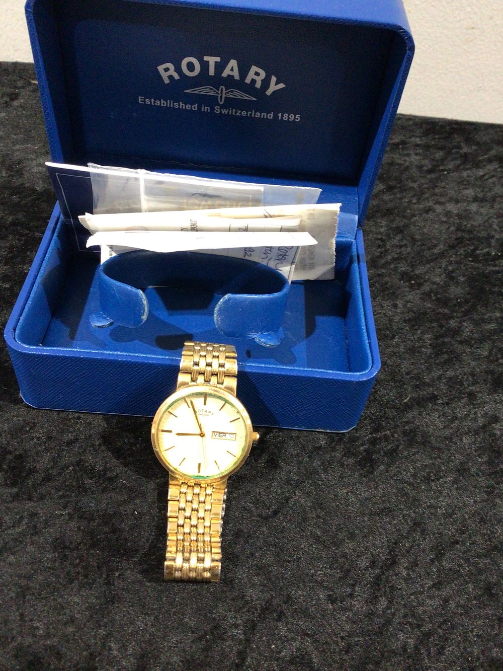 Lot 167: A Rotary Gold-Toned Wristwatch with Box