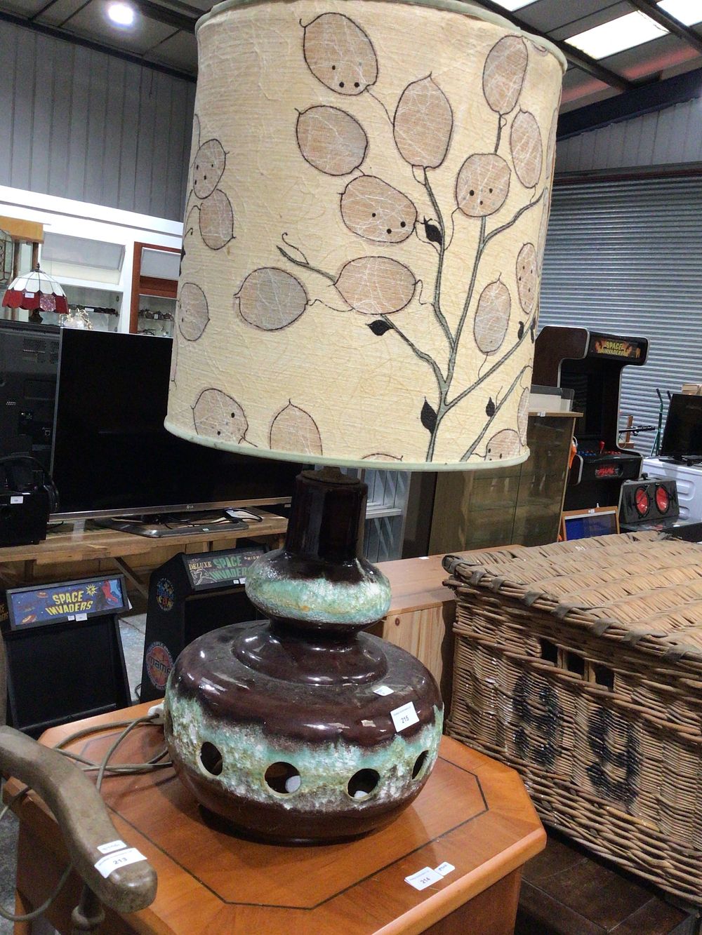 Lot 215: A Vintage German Fat Lava Ceramic Table Lamp
