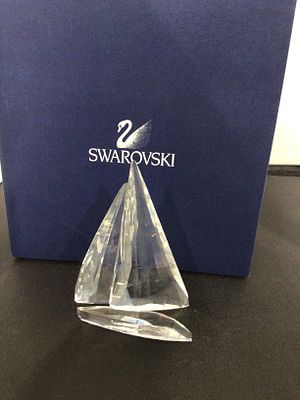 Swarovski Crystal 'Sailing Legend' Figurine, Model 619436 with stand . A Swarovski crystal 