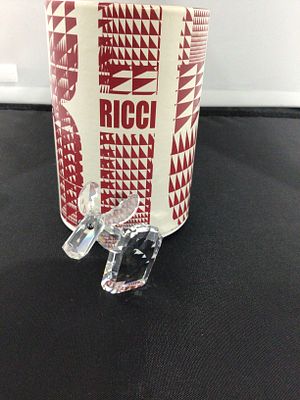 A Pair of Swarovski Lovlots Moose Crystal Figurine with Ricci Box. Swarovski Lovlots crystal 