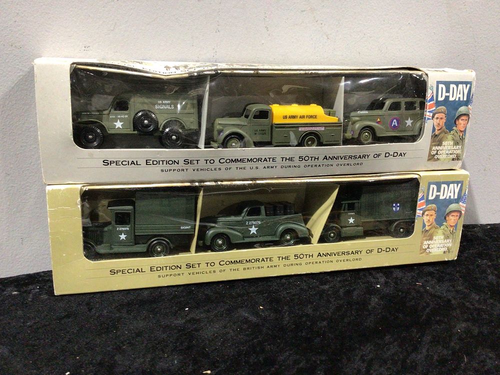 Lot 332: Two Lledo Days Gone Special Edition D-Day 50th Anniversary Die-Cast Vehicle Sets, 1994