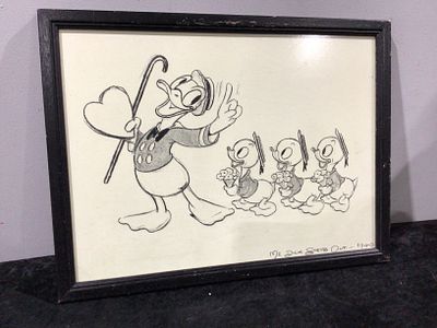 Walt Disney Productions 'Mr. Duck Steps Out' Serigraph Cel Print, 1940. A Walt Disney 