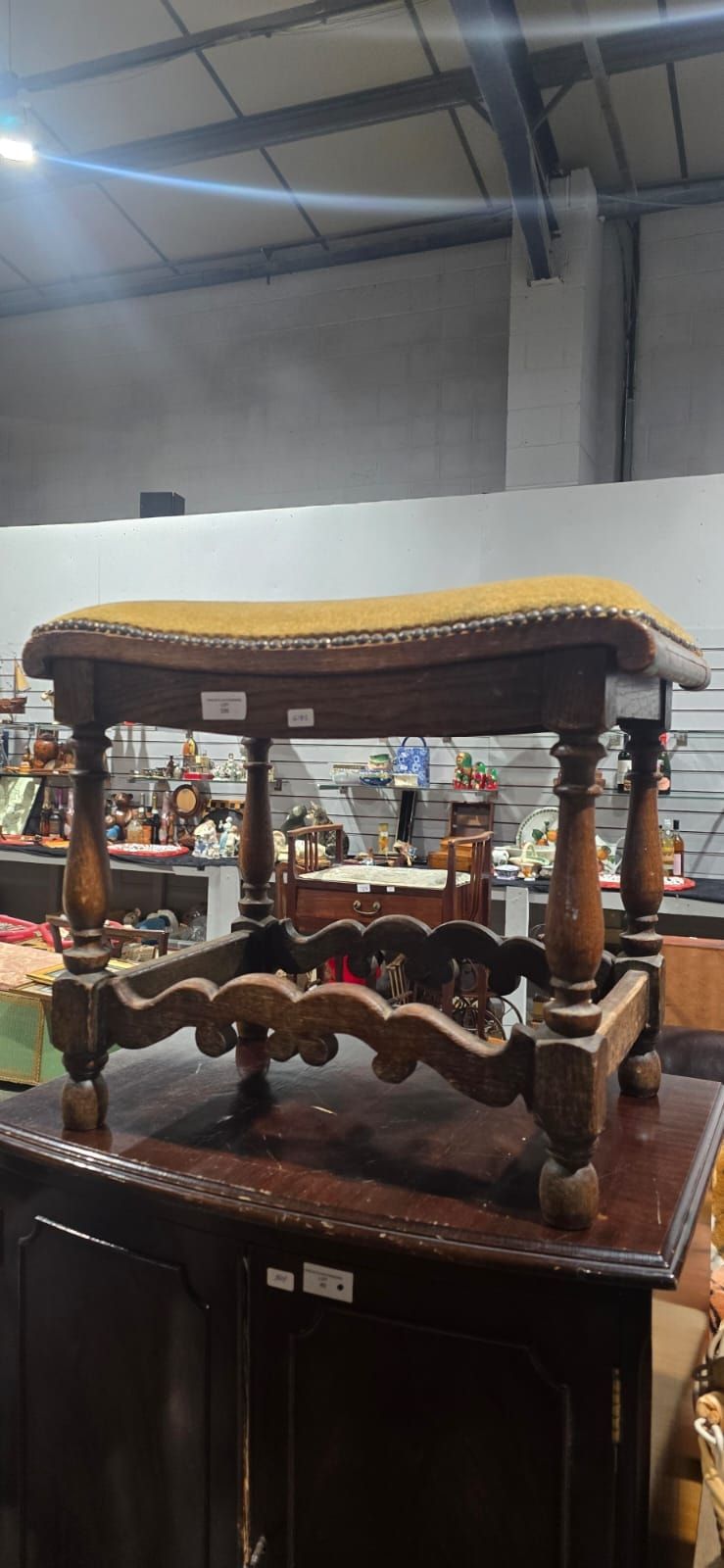 Lot 155: An Antique Carved Walnut Stool, Renaissance Revival Style