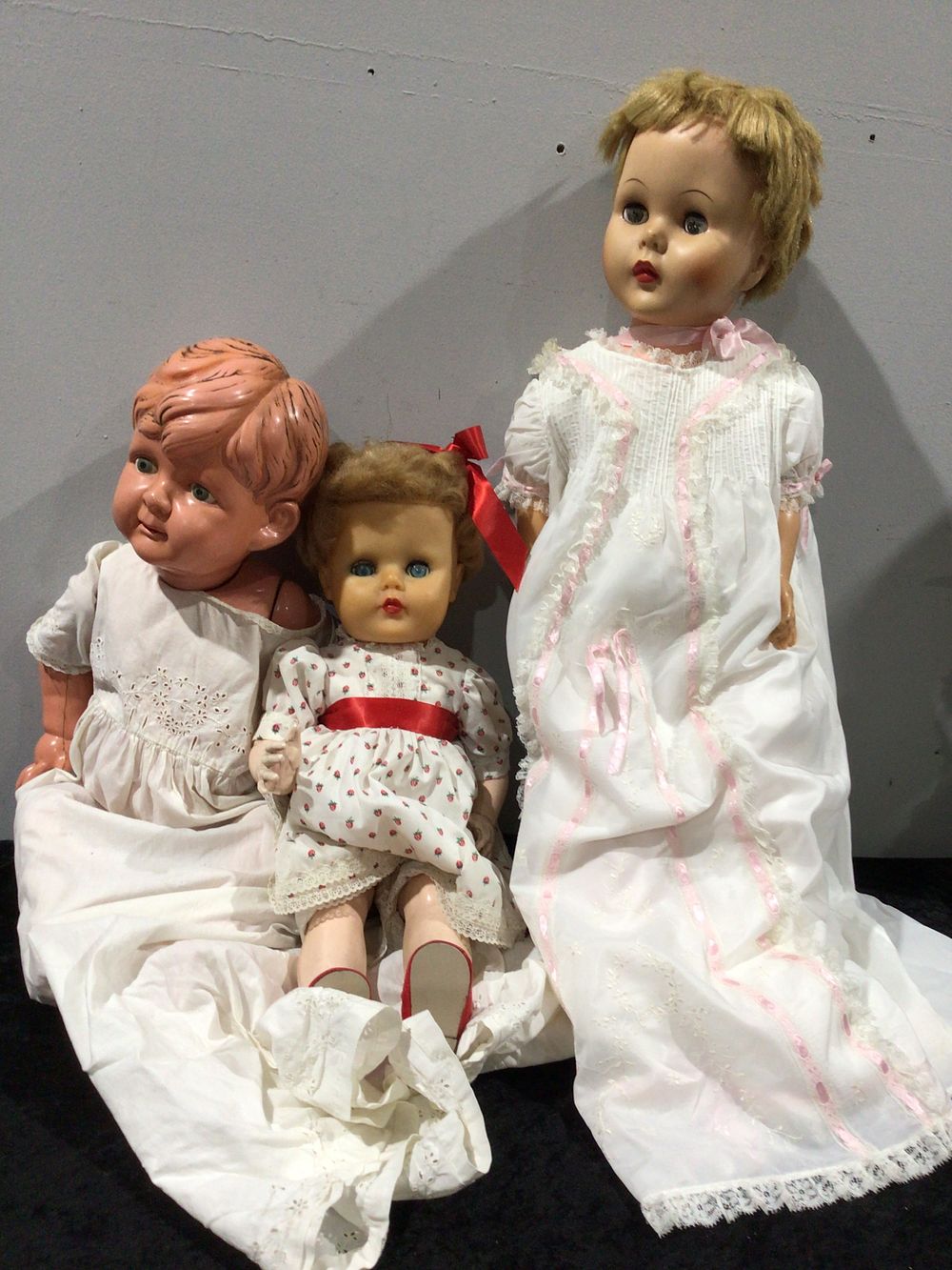 Lot 236: Three Mid-20th Century Rubber Dolls, Possibly Ideal