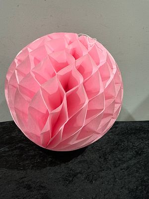 A Collection of 400 Pink Paper Honeycomb Ball Hanging Decorations. A large collection of four 