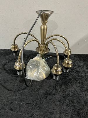 A Collection of Three Neoclassical Style Five-Arm Brass Chandelier Components. The lot consists 