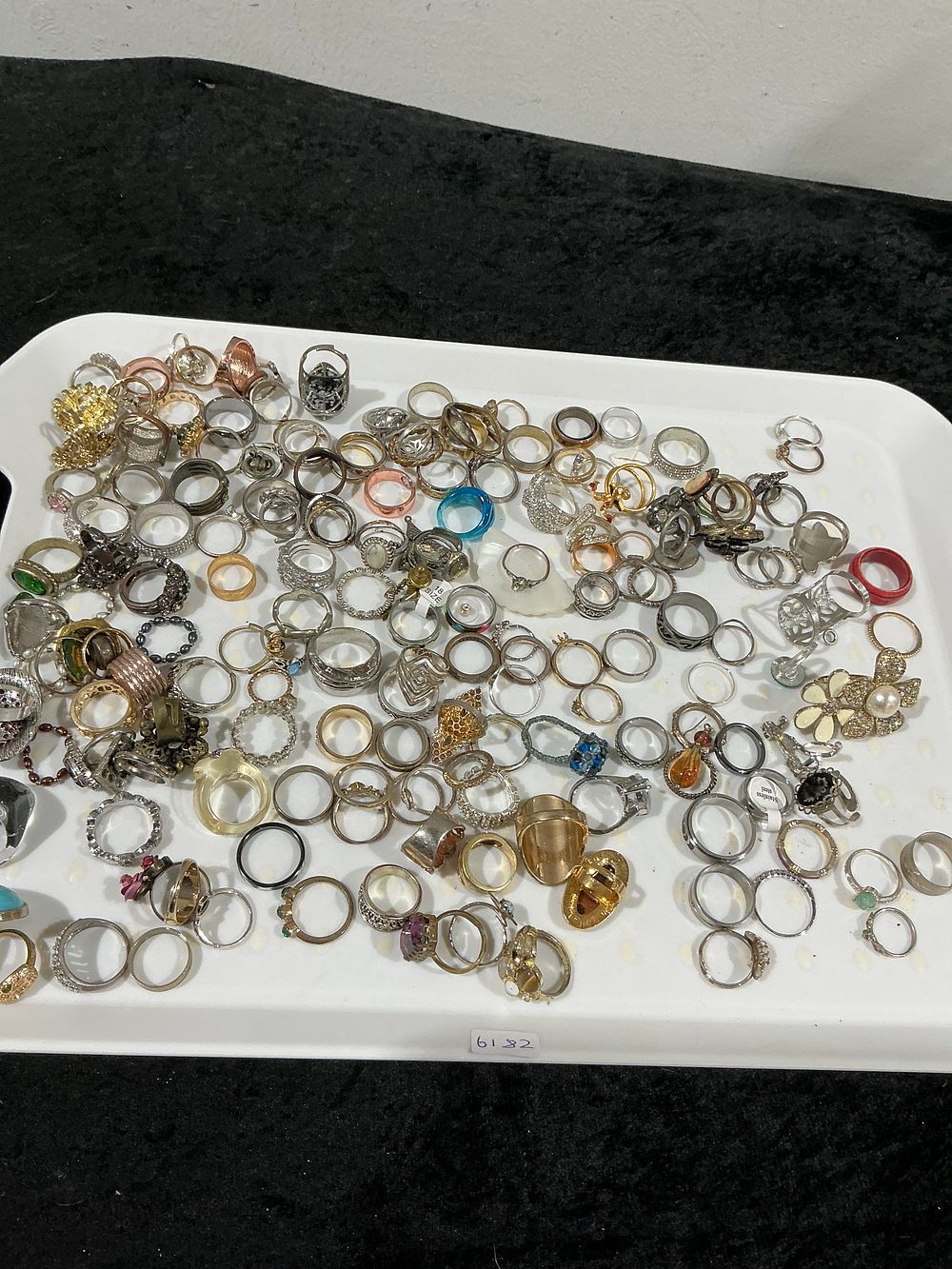 Lot 157: A Large Collection of 155 Assorted Costume Jewellery Rings
