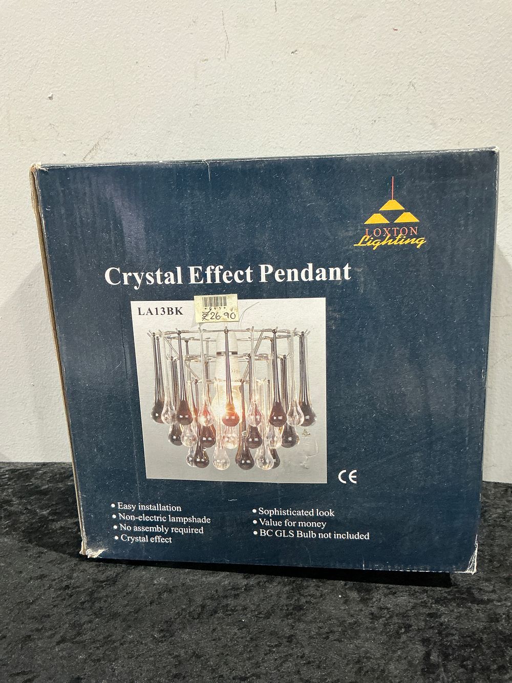Lot 178: Three Loxton Lighting Crystal Effect Pendant Lampshades Model LA13BK