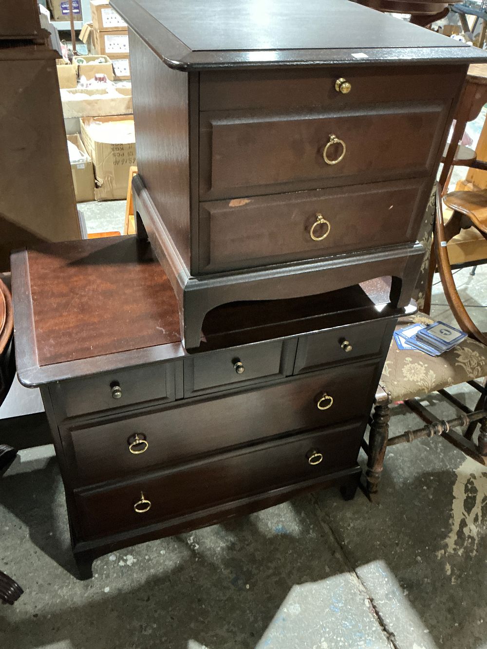 Lot 236: A Pair of Stag Minstrel Chests of Drawers
