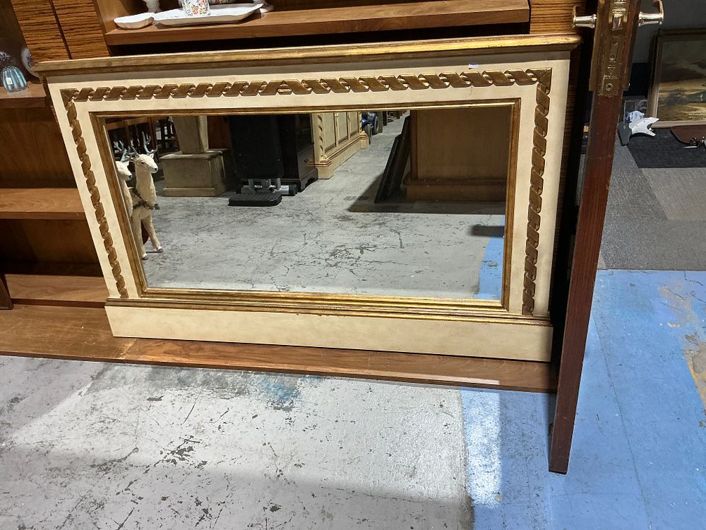 Lot 243: A Neoclassical Style Giltwood and Painted Wall Mirror