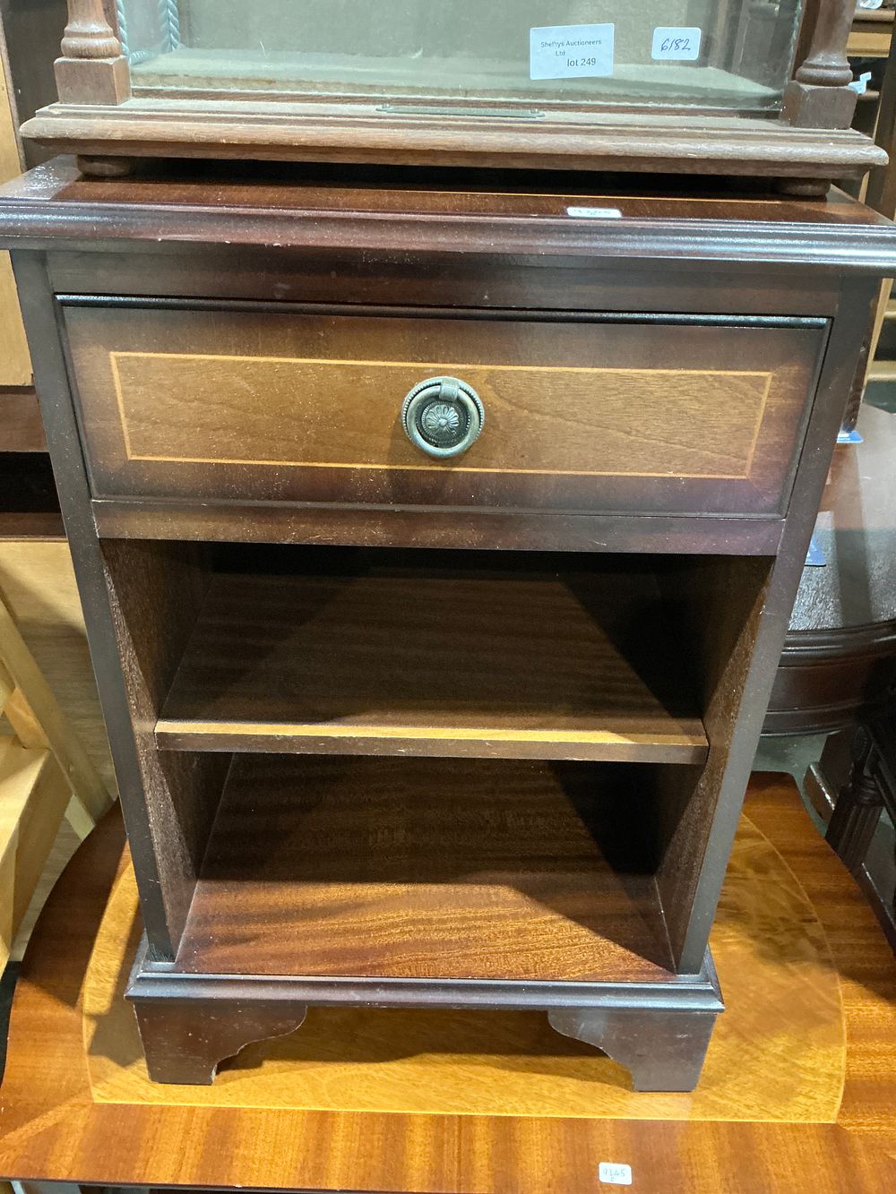 Lot 251: A 20th Century Transitional Style Hardwood Bedside Cabinet