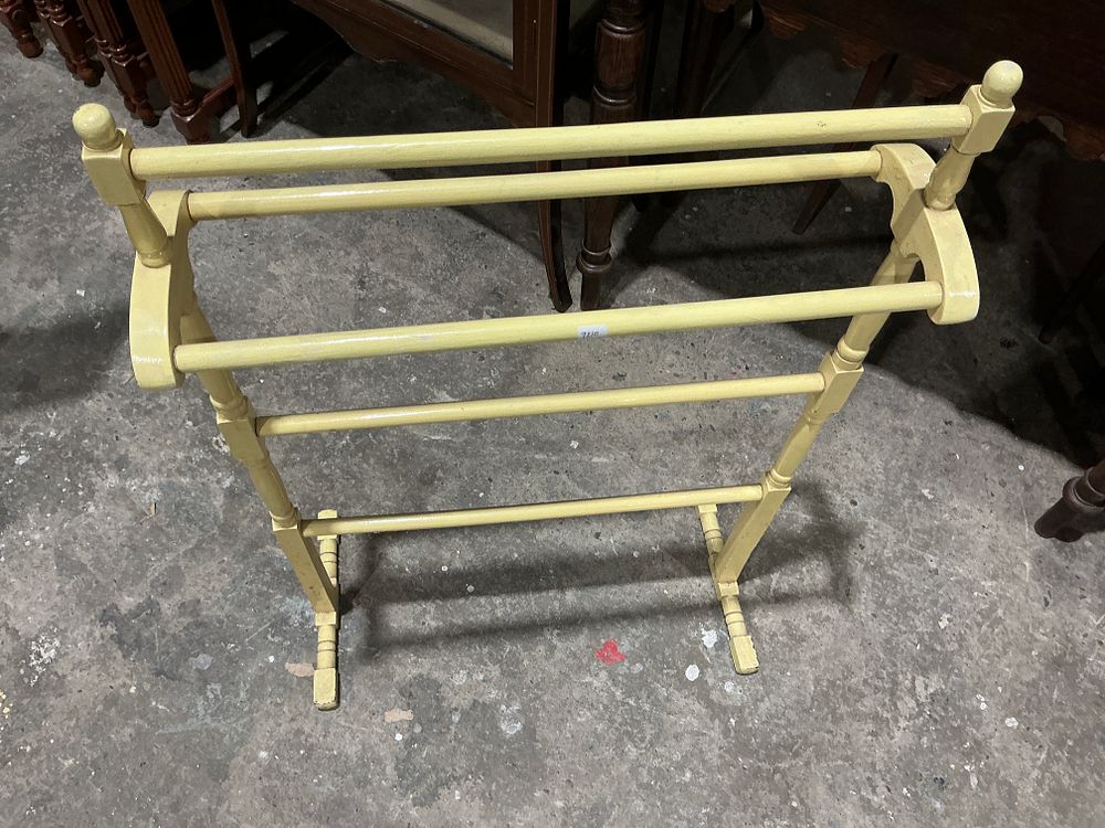 Lot 258: Antique Victorian Painted Pine Towel Rail or Blanket Rack