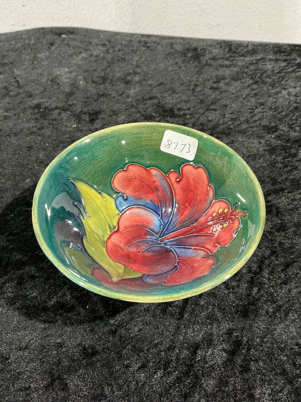 Lot 277: Moorcroft Hibiscus Pattern Ceramic Pin Dish