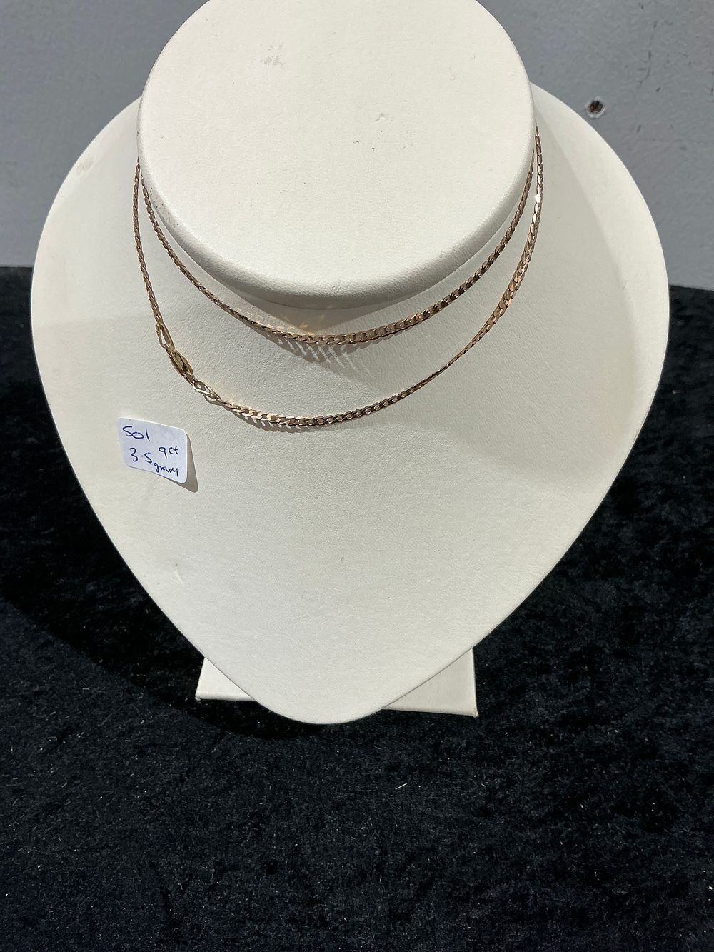 Lot 344: A Pair of 9ct Yellow Gold Curb Chain Necklaces, Total Weight 3.5 Grams