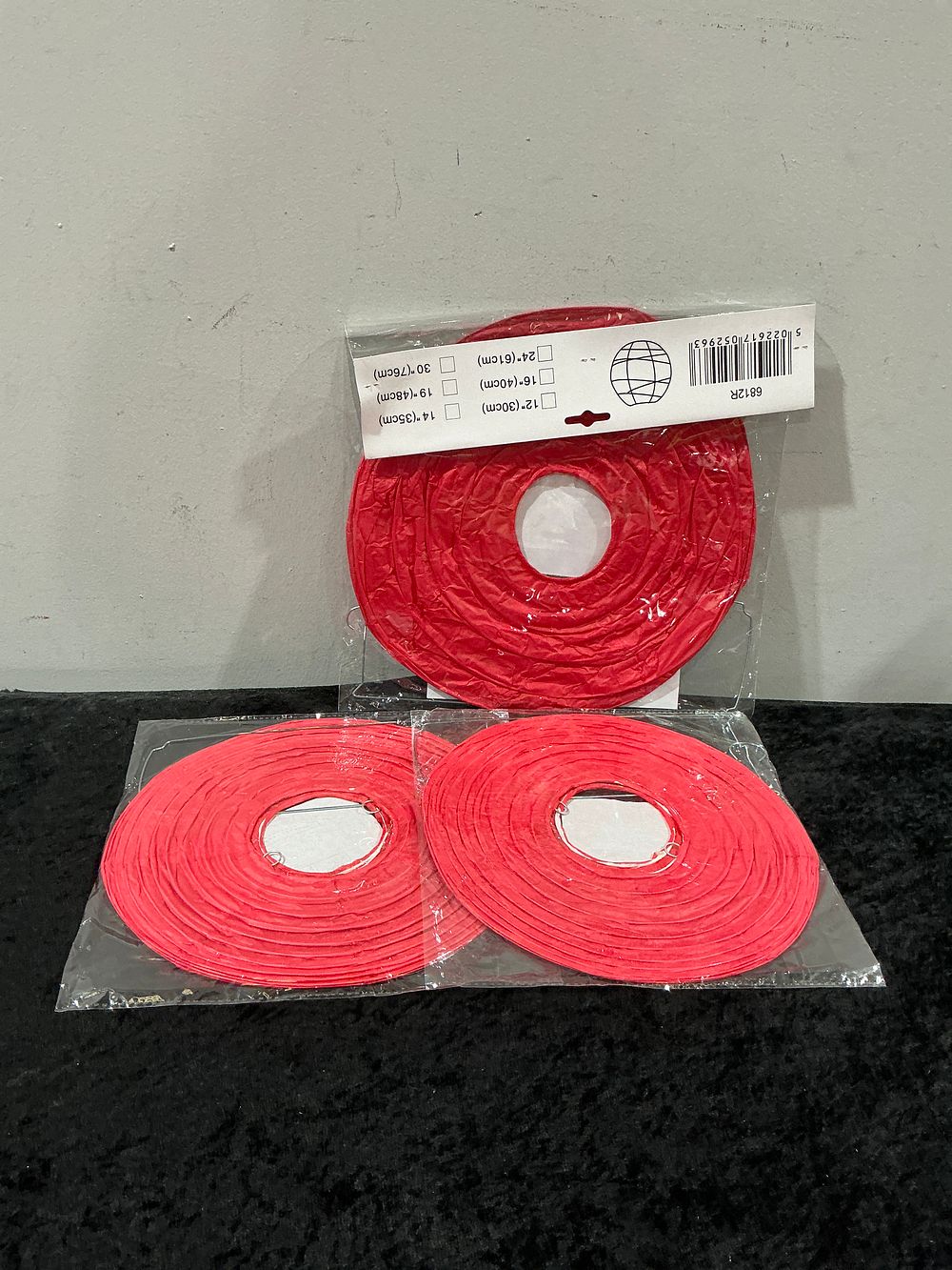 Lot 370: A Collection of 100 Red Paper Lantern Light Shades