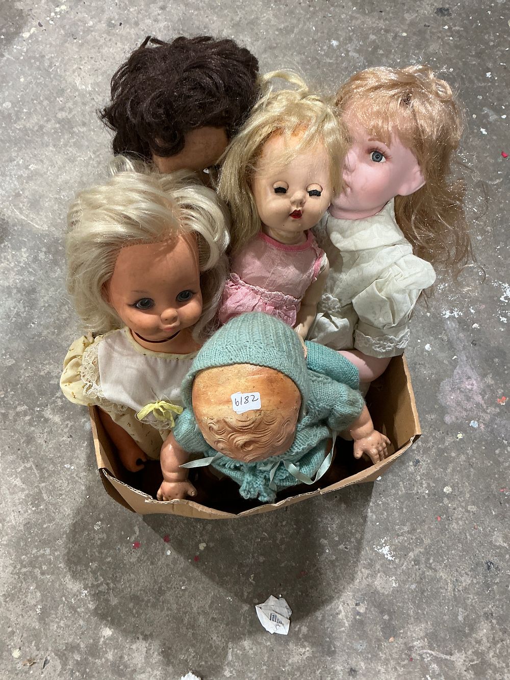 Lot 384: A Collection of 5 Vintage Mixed-Material Dolls, c. 1950s-1970s