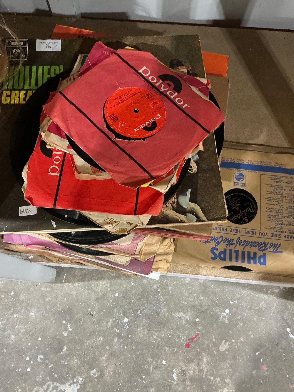 Lot 385: Assorted Lot of Vintage Vinyl Phonograph Records including Polydor, Philips, and EMI