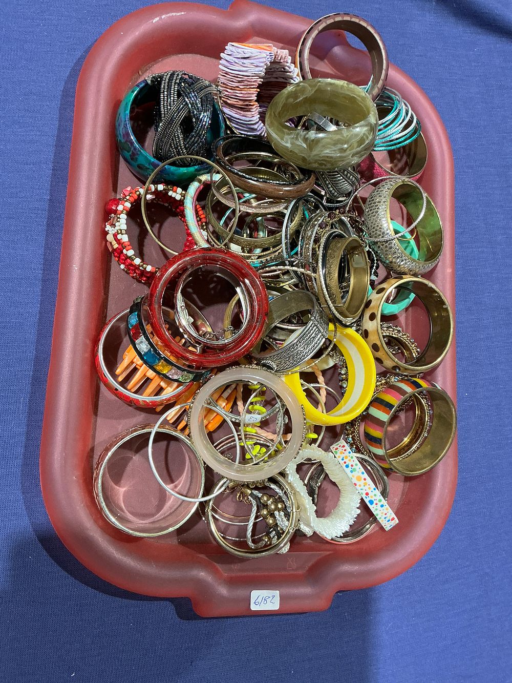 Lot 164: An Assortment of Mixed Fashion and Costume Jewelry Bangles and Bracelets