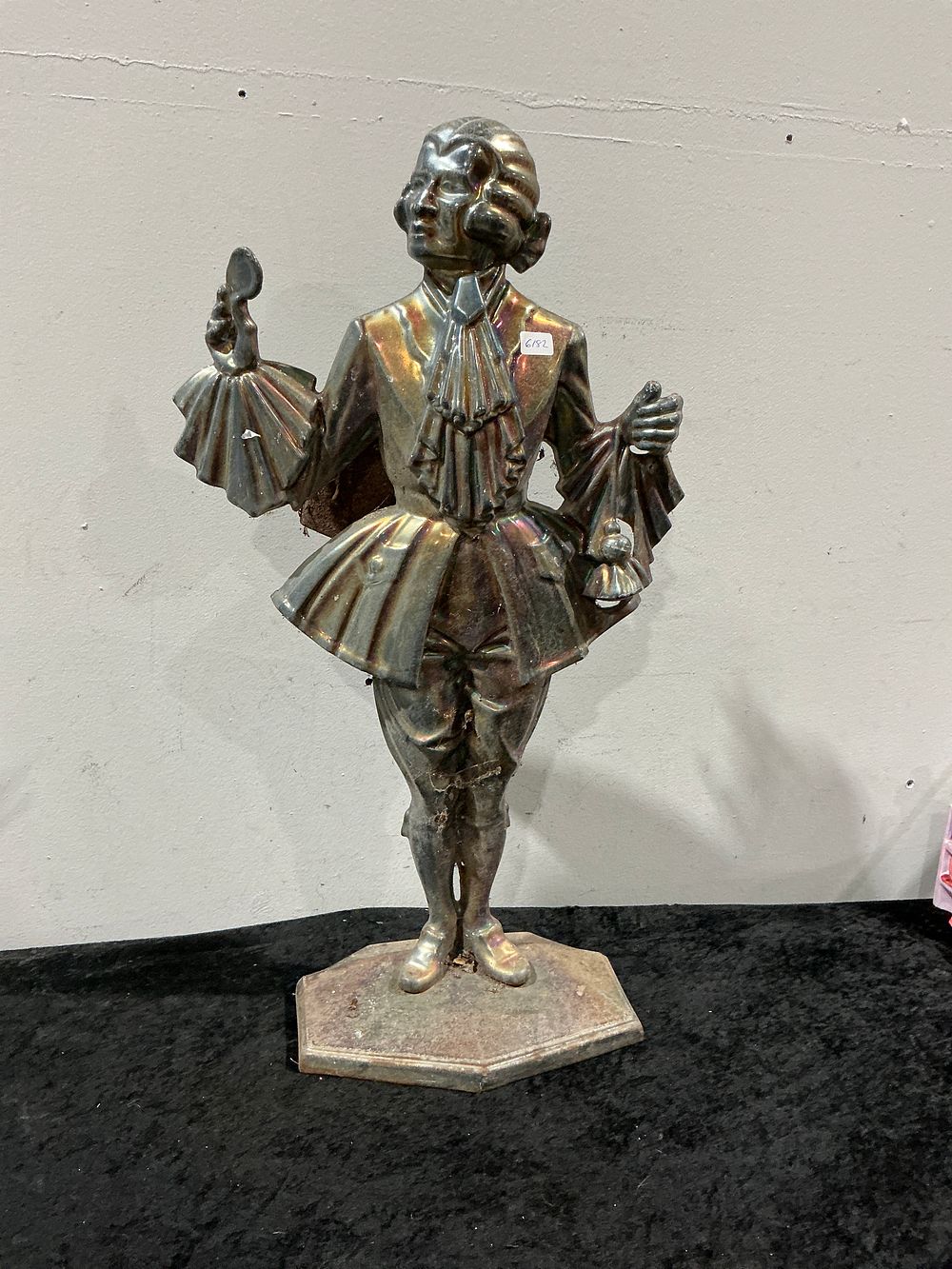 Lot 213: A Vintage Cast Metal Figural Fireplace Tool Set Holder