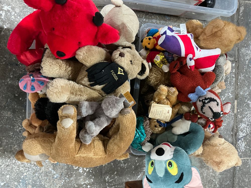 Lot 252: A Collection of Beanie Babies and Assorted Character Plush Toys