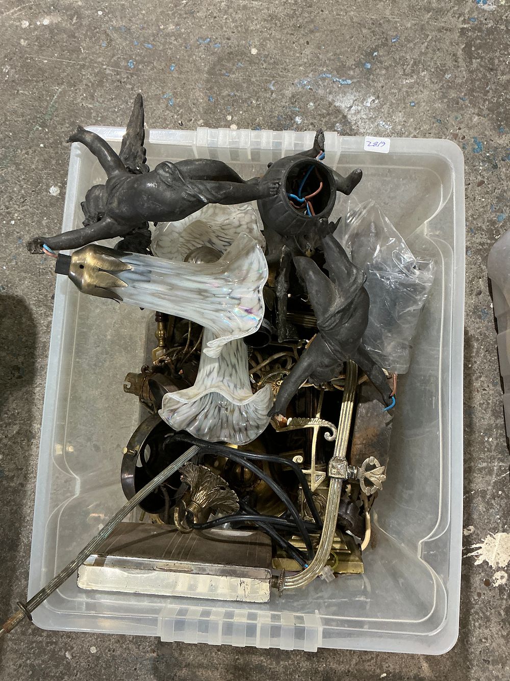 Lot 264: An Assortment of Art Nouveau Style Lighting Components and Hardware