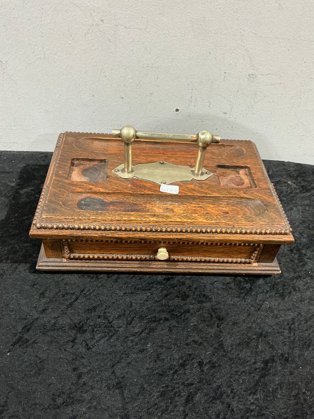 Lot 286: An Antique English Oak Desk Tidy and Stationery Box